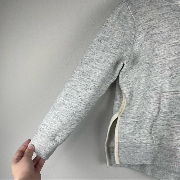 Madewell Light Gray Side Slit Hoodie Sweatshirt Pullover - Picture 3 of 8